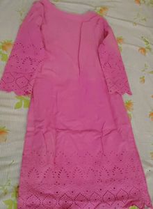 Beautiful and Elegant Rose Pink Embroidered Kurta