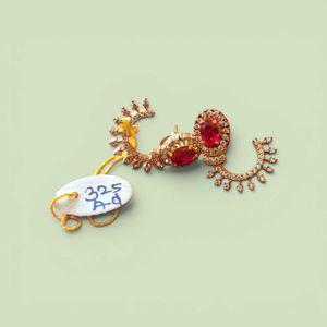 Elegant Red Stone &amp; Diamond Earrings
