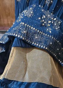 Elegant Blue Embroidered Ethnic Gown