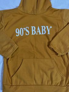 Mustard Yellow “90’s Baby” Hoodie – Casual Streetw