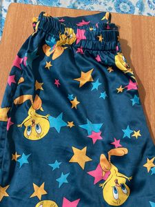 Printed Satin Night Wear