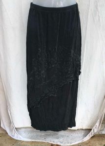 Black Asymmetrical Maxi Skirt