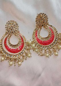 Pink &amp; Gold chandbaliya 💓🌷