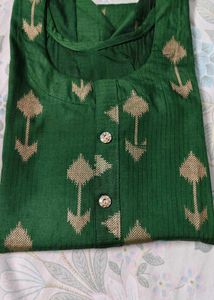 New Green Kurti with Gold Print