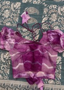 Purple Ombre Puff Sleeve Blouse