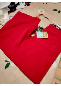 Vibrant Red Wide-Leg Culottes