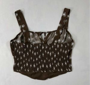 Cute Heart Print Corset Top