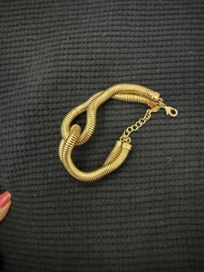 Chic Gold Tone Twisted Bracelet