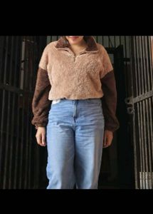 Shein Cozy Brown Sweater Shweatshirt