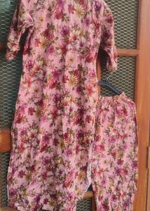 Pink Floral Kurta Set