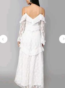 Lace Ruffle Maxi Dress by AMAGYAA