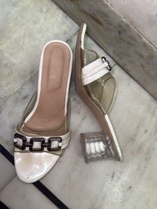 White Chain Detail Mules coin offer available