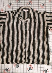Stylish Black &amp; White Textured Shirt