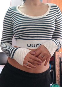 Striped Cropped winter top