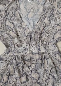 Chic Snake Print High-Low Dress and short skirt