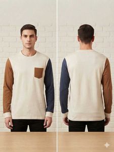 Men's Long Sleeve Colorblock T-Shirt