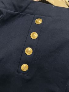 Navy Sailor Style Wide Leg Pants