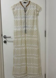 Sequins White &amp; Gold Kurta