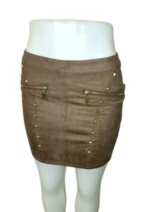 Italian Brown Suede Mini Skirt