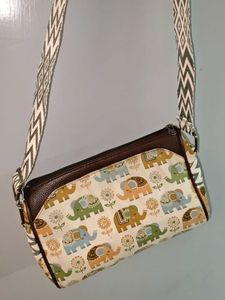 Cute Elephant Print Crossbody Bag