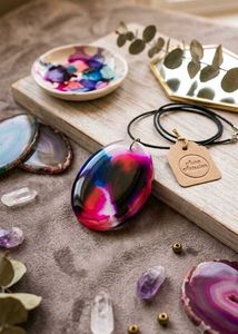 Vibrant Resin Pendant Choker