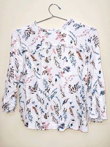 Floral Print Bell Sleeve Top