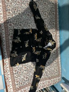 Stylish Black Animal Print Shirt