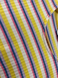 Striped Ribbed Cropped T-Shirt