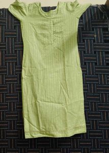 Charming Green Kurta Set with Striped Detail