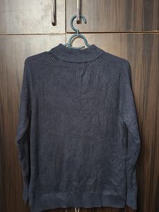 Navy Blue Zip Neck Sweater