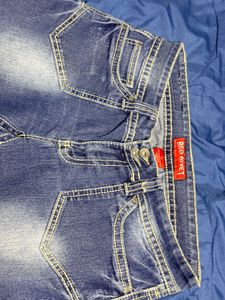 Flared Blue Denim Jeans