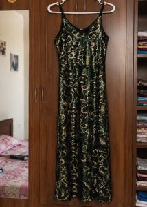Elegant Green Sequin Party Maxi Dress for Women