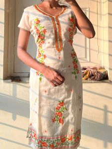 White Embroidered Kurta