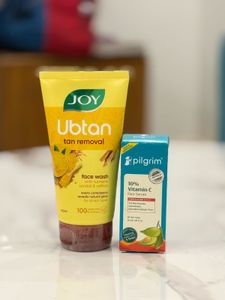 Joy Ubtan Face Wash & Pilgrim Vitamin C Serum