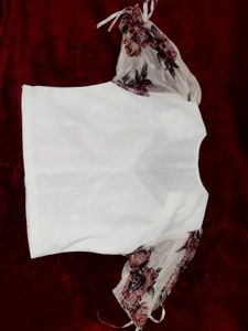 Floral Sleeve Corset Top