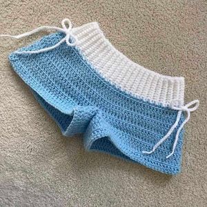 Crochet Shorts with Pink Trim