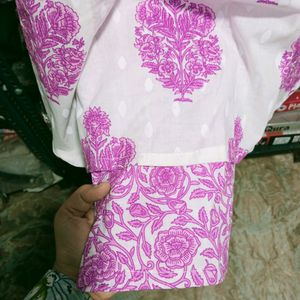 Hand Block Anarkali Set