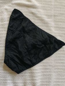 Black Satin Thong Panty