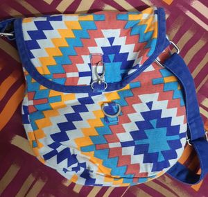 printed cloth sling bag with zip inside