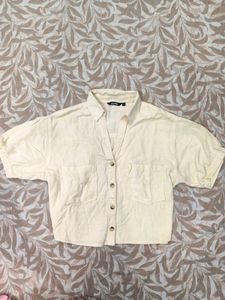 Stylish Cropped Linen Shirt