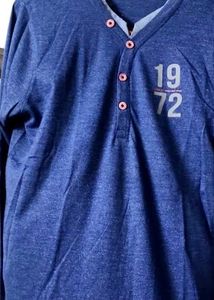 Men's Blue Henley T-Shirt