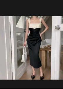 Chic Black & White Midi Dress