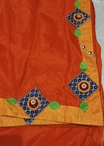 Orange Saree with Embellished Border