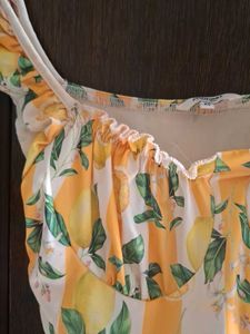 Cute Lemon Print Summer Dress