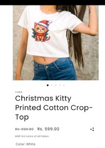 Cute Cat Christmas Crop Top
