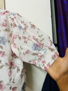 womens cute floral fish cut top