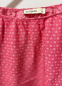 Abercrombie &amp; Fitch Pink Floral Cold Shoulder Top