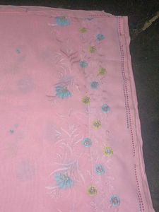 Pretty Pink Embroidered saree