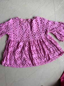 Pink Eyelet Mini Dress