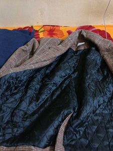 Plaid Wool Blend Jacket
